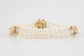 7.5" 14k Yellow Gold Pearl Bracelet (20.43g.)