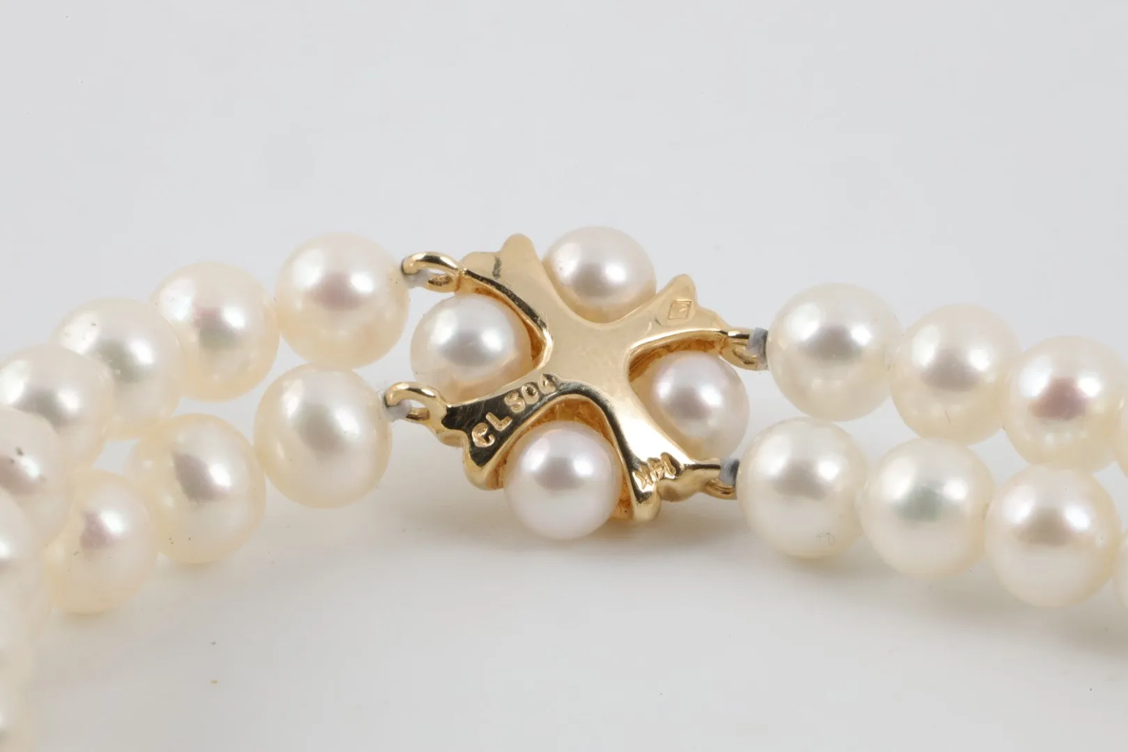 7.5" 14k Yellow Gold Pearl Bracelet (20.43g.)