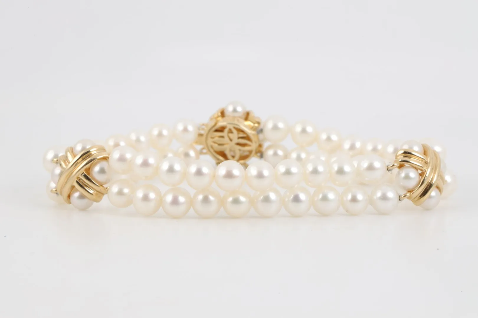 7.5" 14k Yellow Gold Pearl Bracelet (20.43g.)