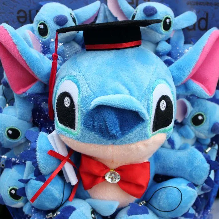 9 Styles Kawaii  Stitch Soap Flower Plush Toy Anime Stich Soft Stuffed Animal Doll Romantic Valentine's Gift no box