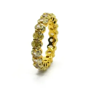 AF Jewelers Eternity Band Ring with Fancy Yellow Oval-cut Diamonds 4.76 ct., 18k Yellow Gold