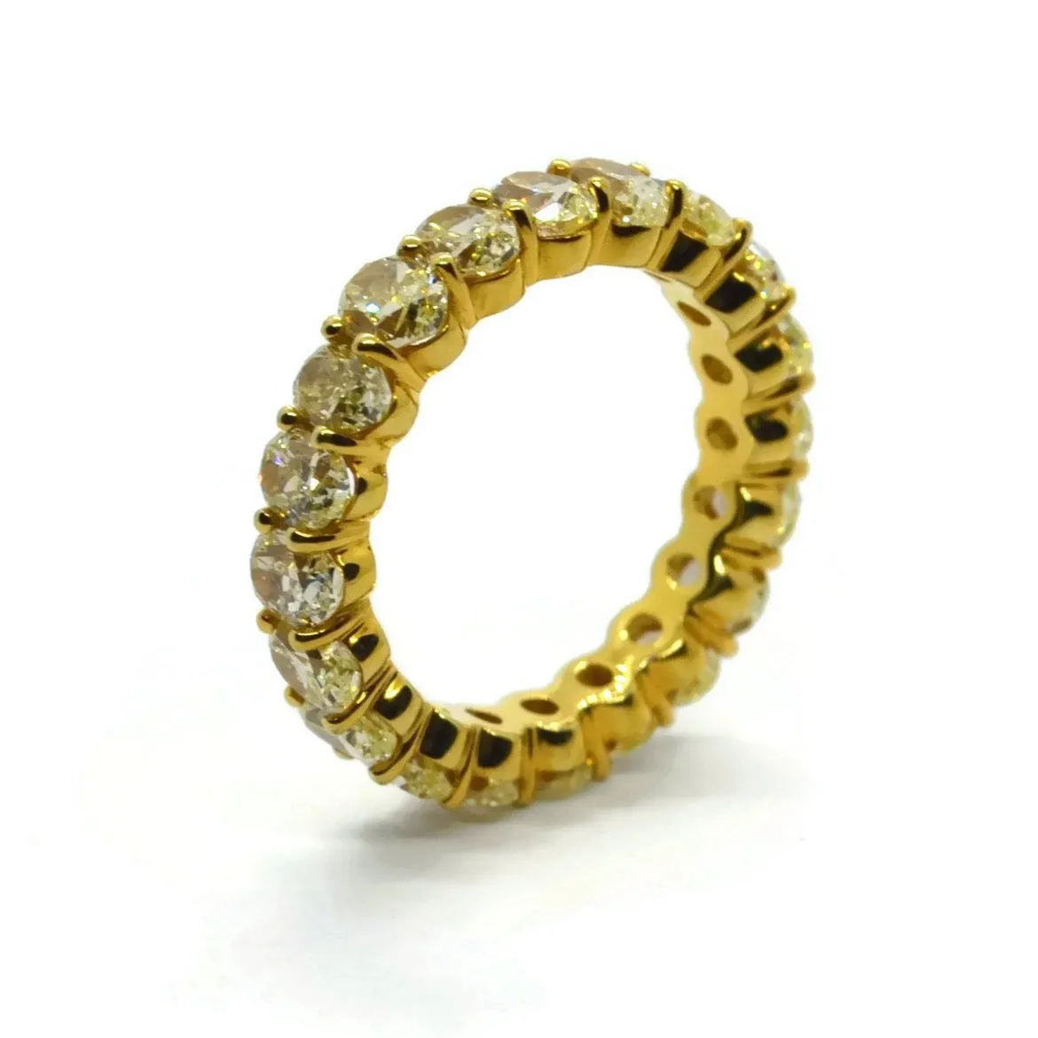 AF Jewelers Eternity Band Ring with Fancy Yellow Oval-cut Diamonds 4.76 ct., 18k Yellow Gold