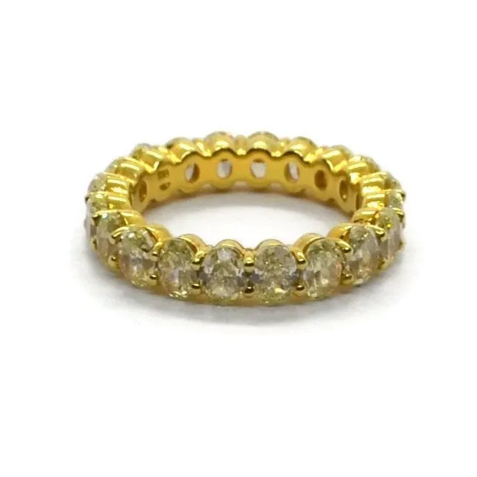 AF Jewelers Eternity Band Ring with Fancy Yellow Oval-cut Diamonds 4.76 ct., 18k Yellow Gold