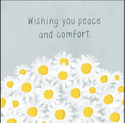 Affirmations Sympathy card - wishing you peace and comfort