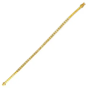 AFJ Diamond Collection - Tennis Bracelet with Fancy Yellow Asscher-cut Diamonds, 18k Yellow Gold