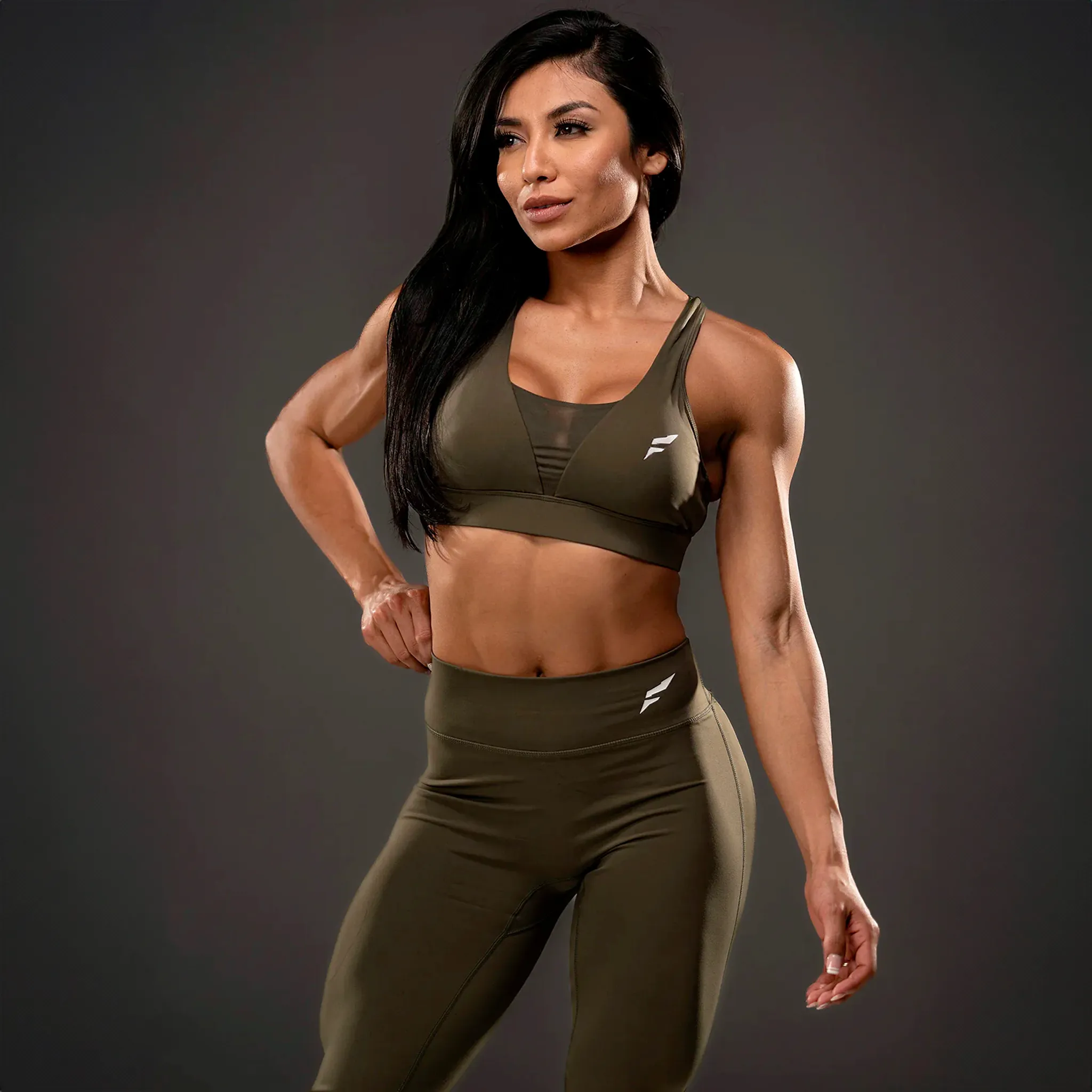 ASCEND PEAK MESH BRA - OLIVE