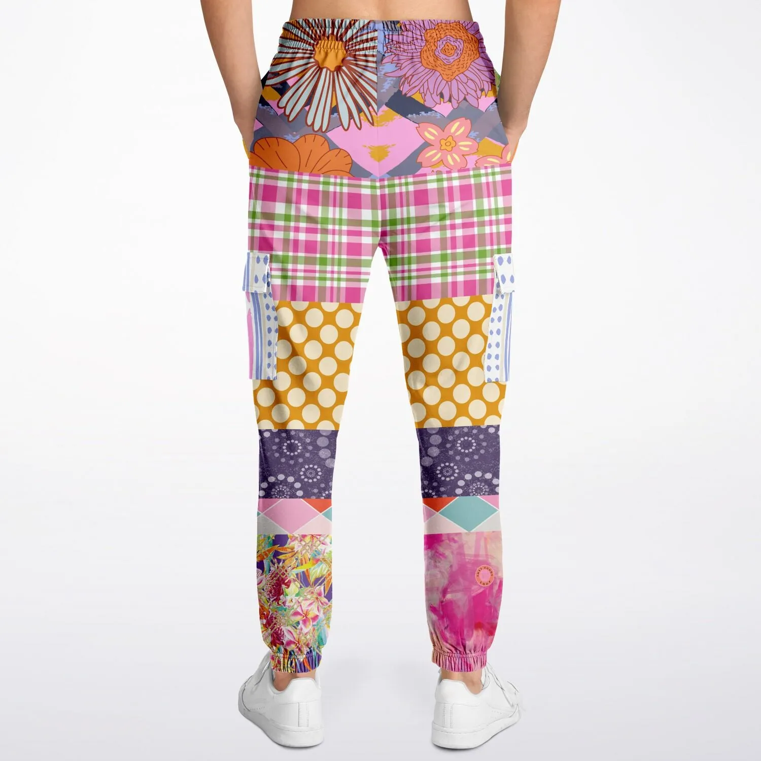 Bahama Mama Pink Patchwork Unisex Eco-Poly Cargo Joggers