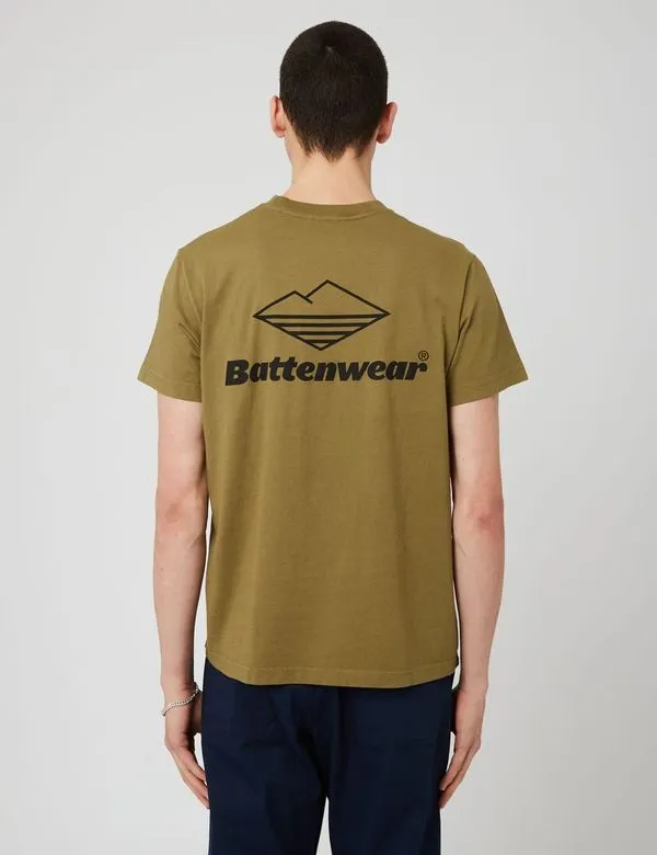 Battenwear Team Pocket T-Shirt (5.5 oz) - Olive Green