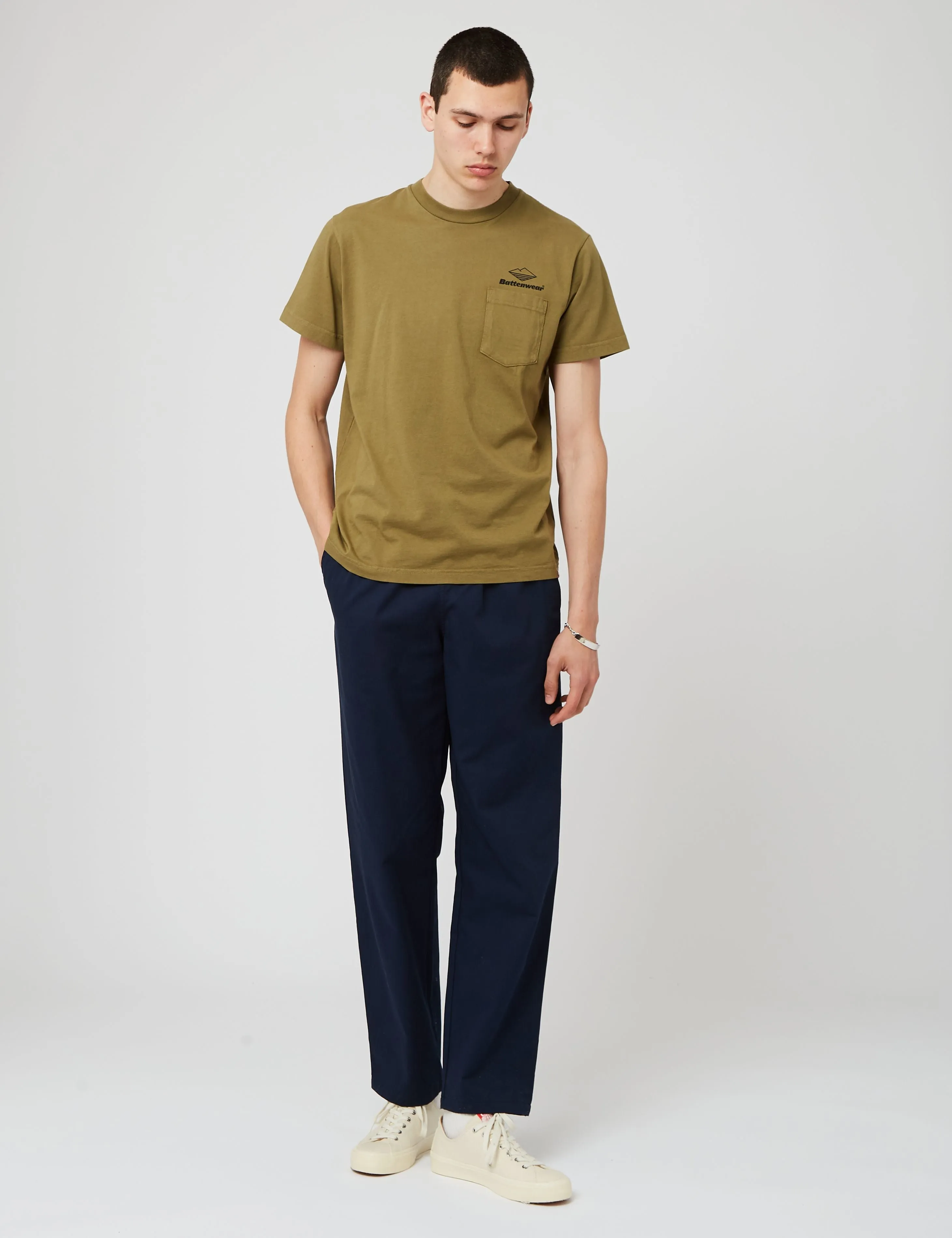 Battenwear Team Pocket T-Shirt (5.5 oz) - Olive Green