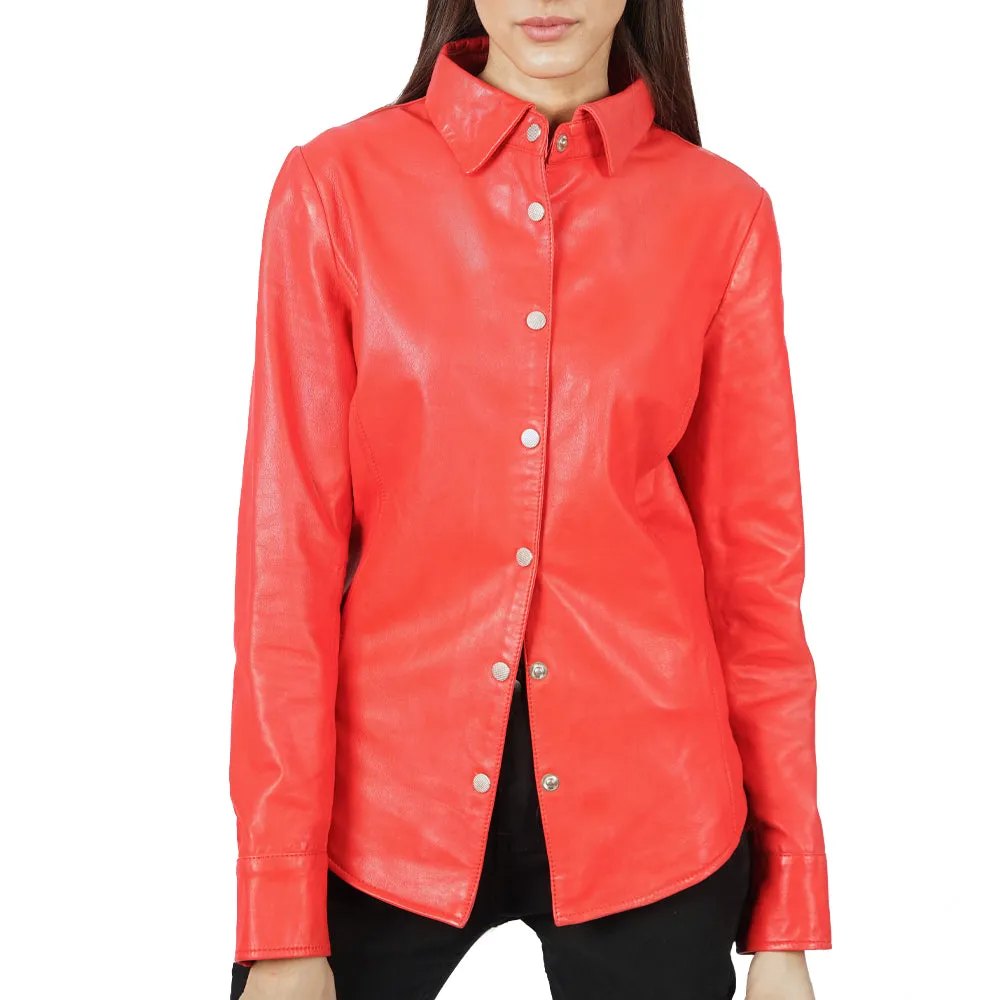 Beth Button Up Leather Shirt