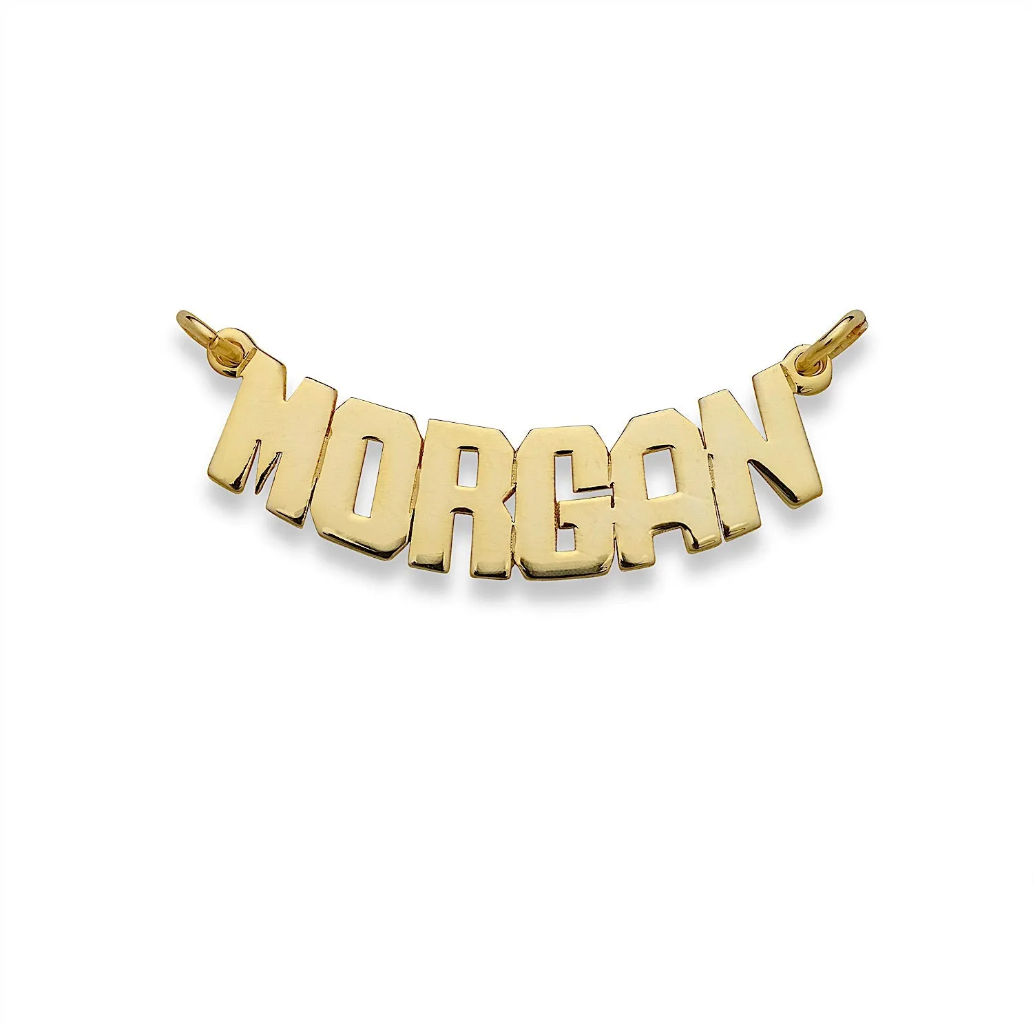 Better Jewelry Curb Block 14K Gold Nameplate Necklace