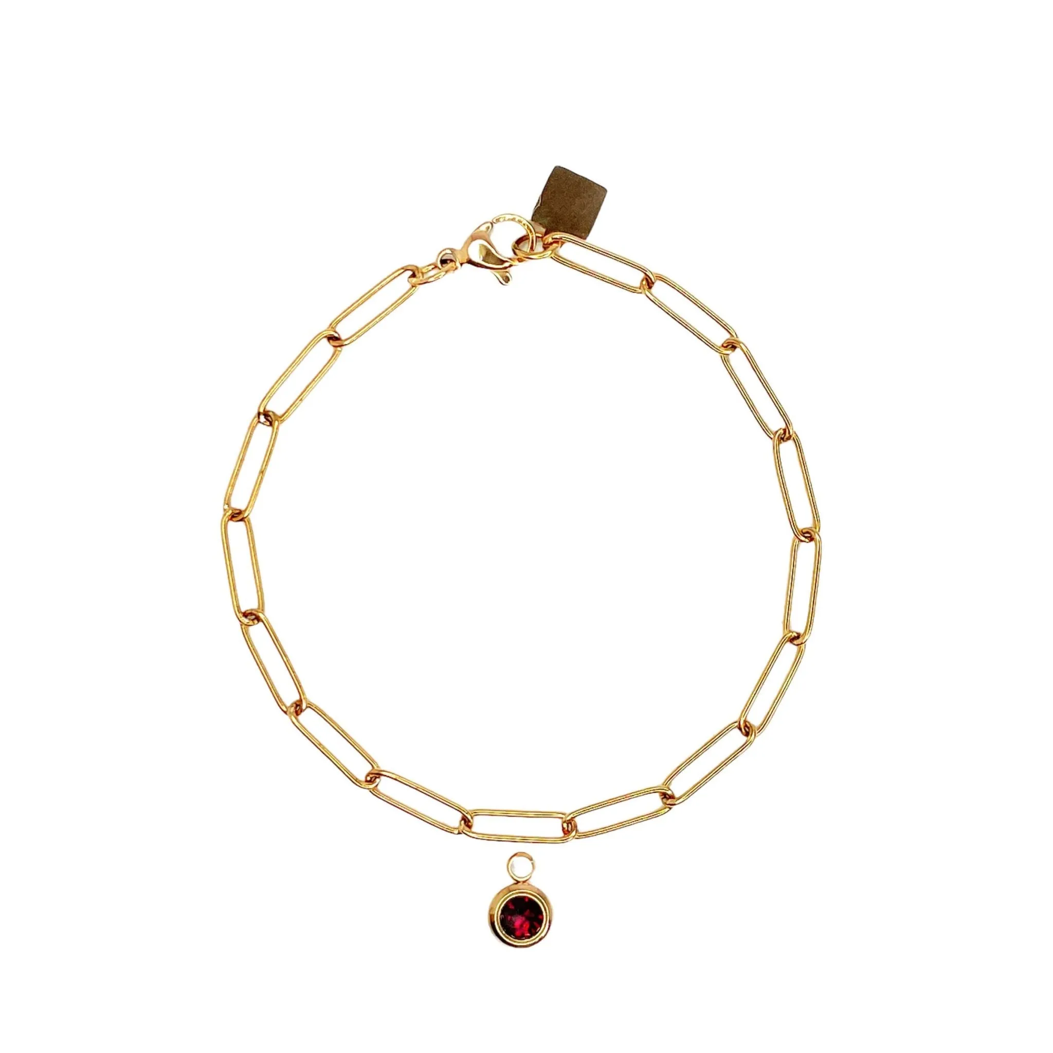 Birthstone Paperclip Bracelet (Jan-June)