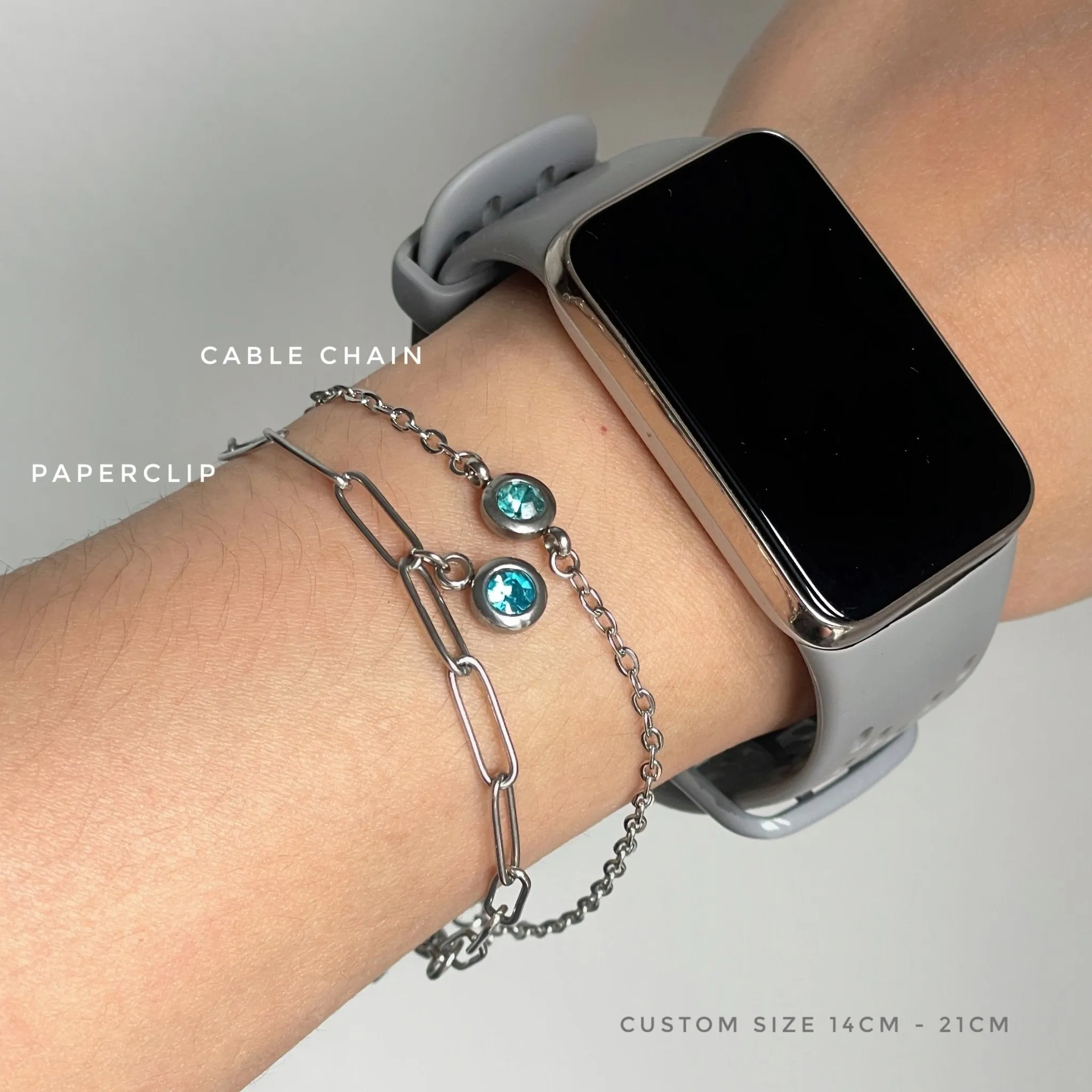 Birthstone Paperclip Bracelet (Jan-June)