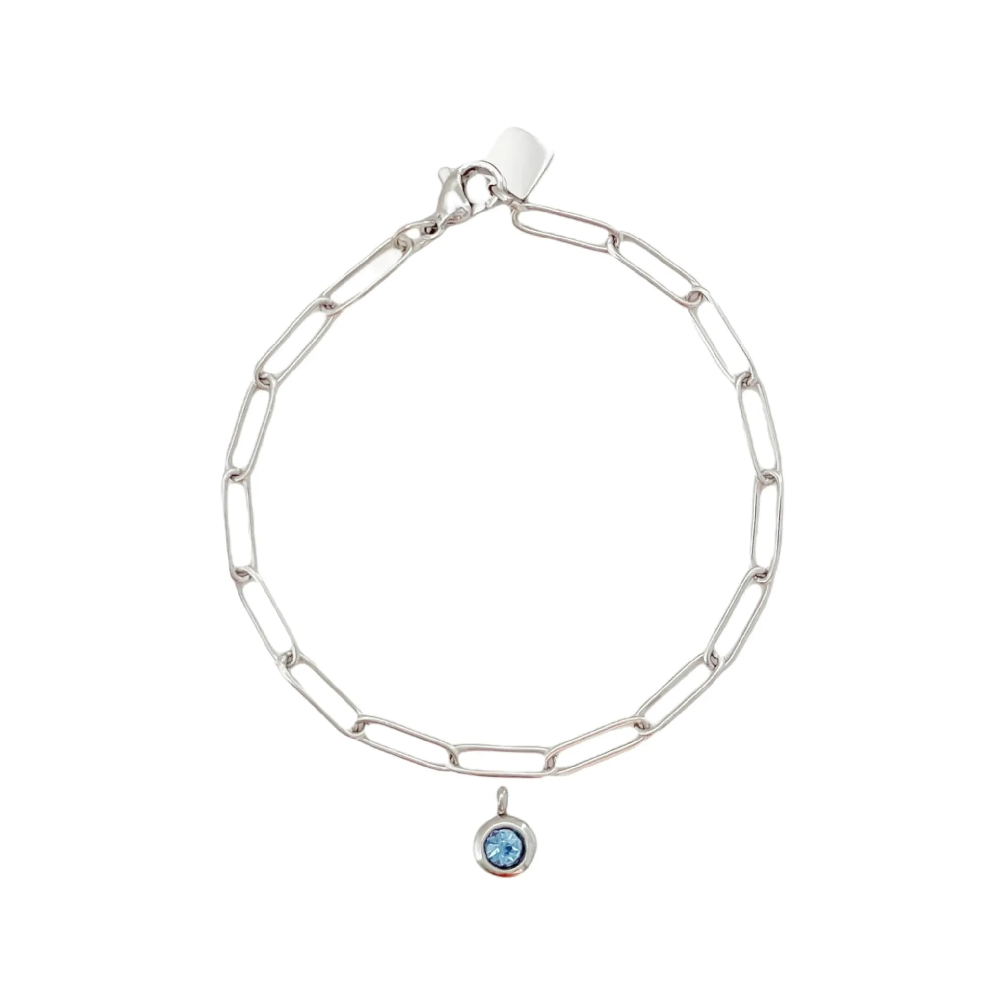 Birthstone Paperclip Bracelet (Jan-June)