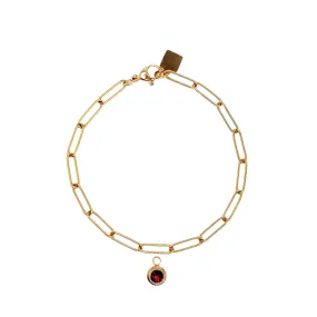 Birthstone Paperclip Bracelet (Jan-June)