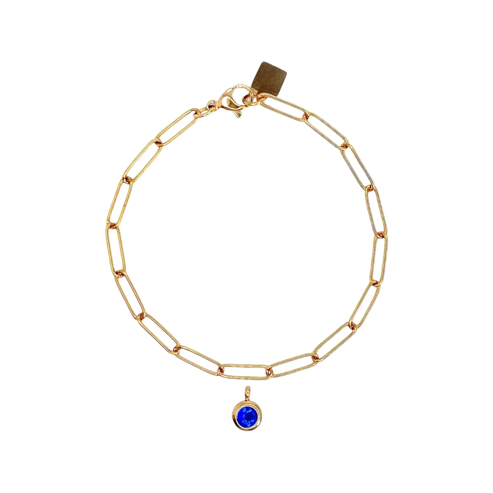 Birthstone Paperclip Bracelet (July-Dec)