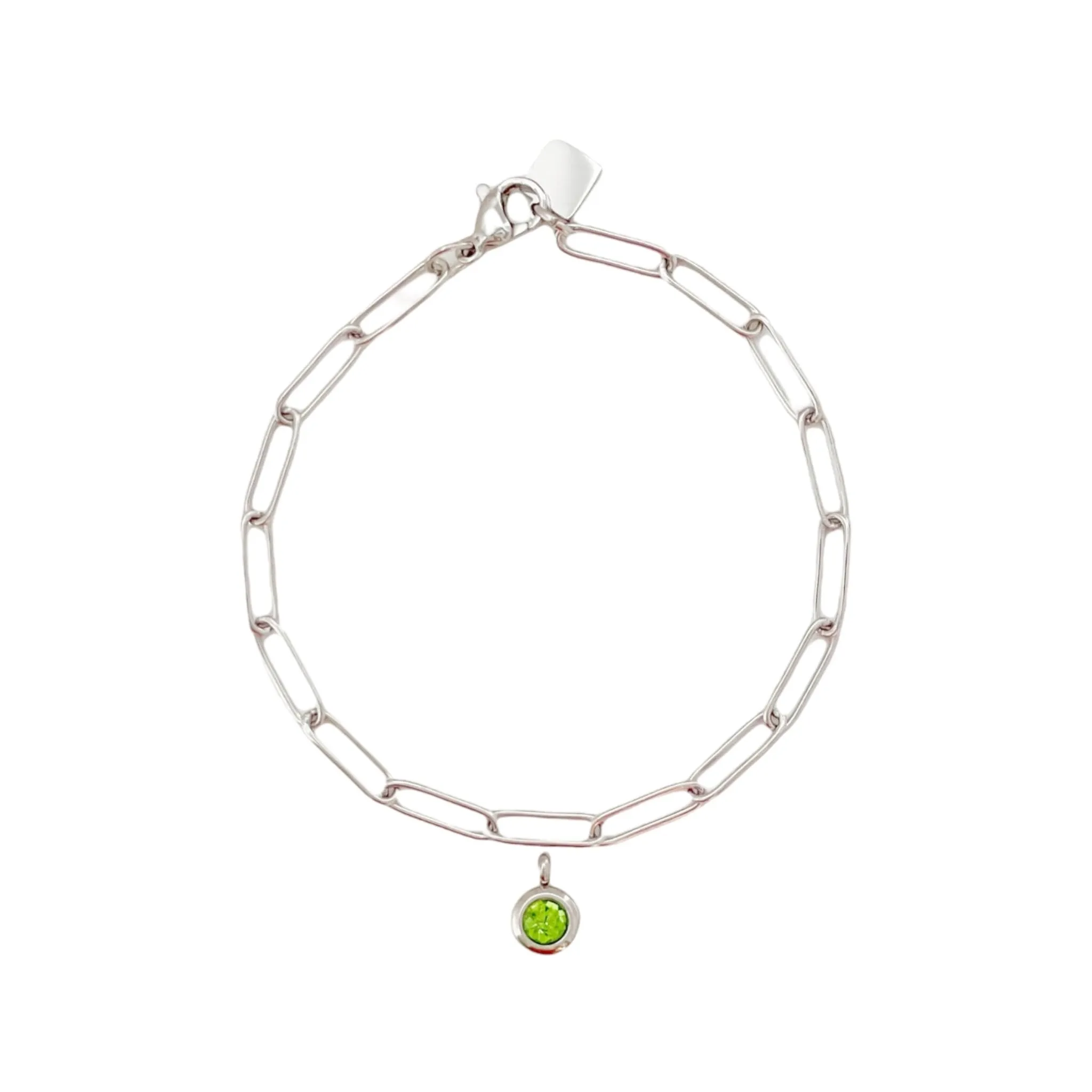 Birthstone Paperclip Bracelet (July-Dec)