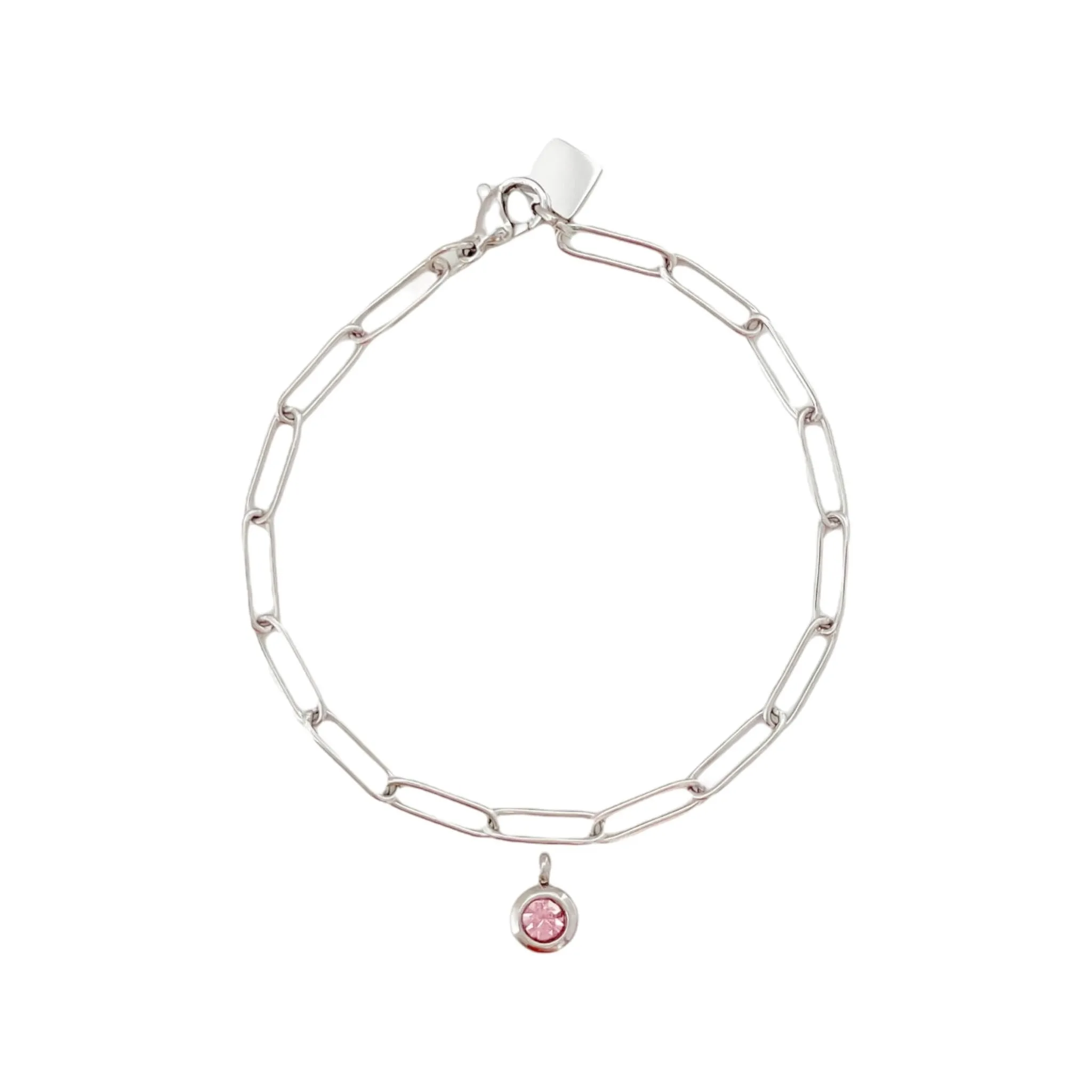 Birthstone Paperclip Bracelet (July-Dec)