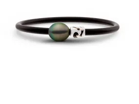 Black Pearl & Sterling Silver Neo Bangle