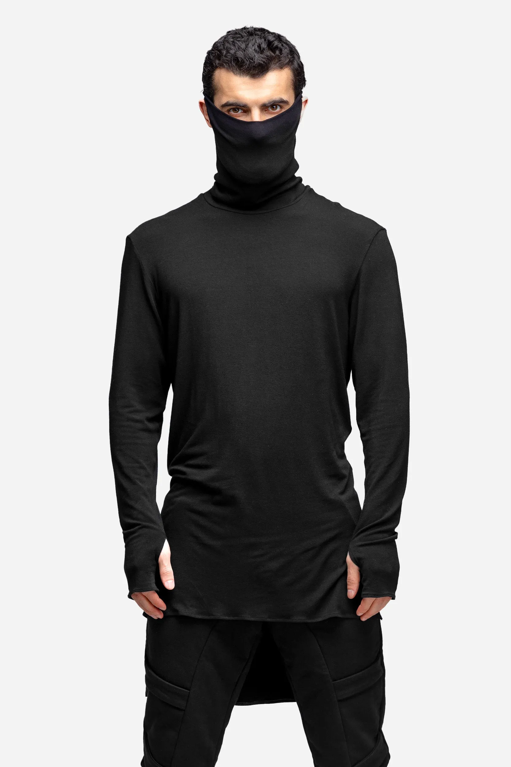 Black turtleneck sweater