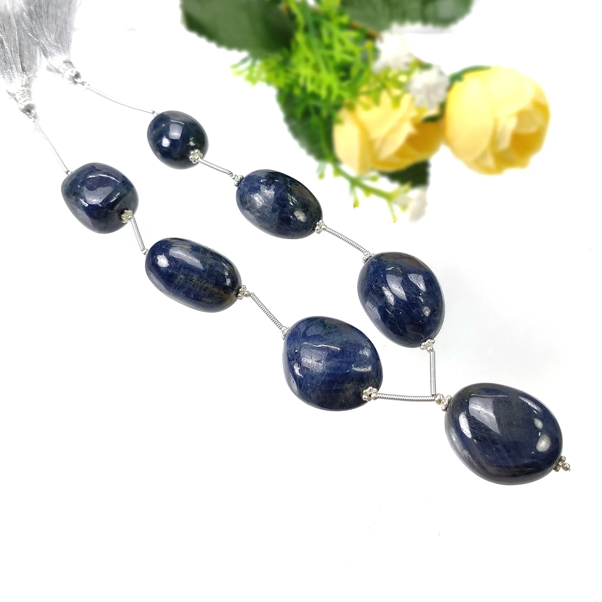 BLUE SAPPHIRE Gemstone Cabochon Loose Beads: 431.05cts Natural Untreated Sapphire Plain Oval Shape Beads 18.5*15mm - 25*20mm