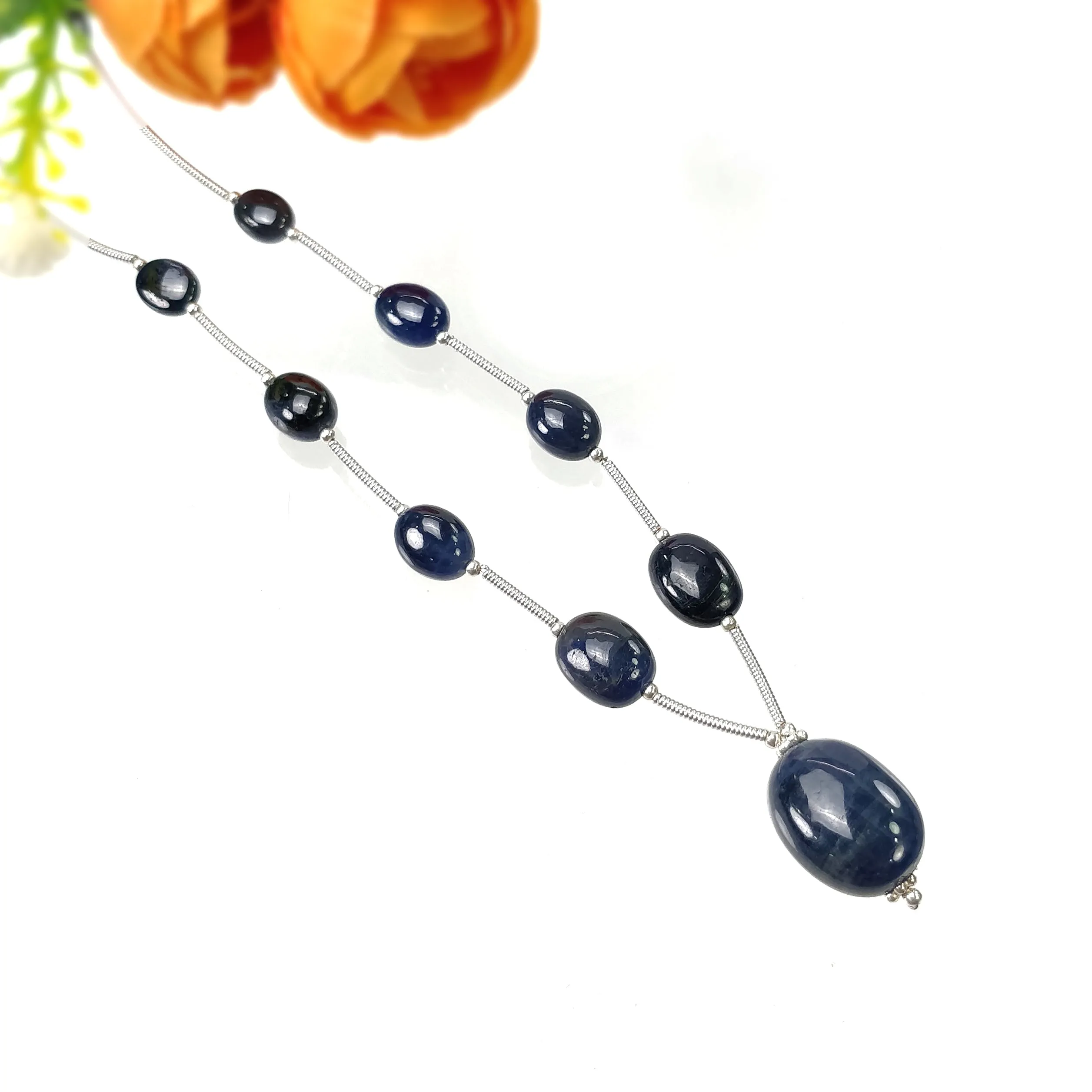 BLUE SAPPHIRE Gemstone Loose Beads : 55.50cts Natural Untreated Sapphire Plain Oval Shape Beads 7.5*6mm - 15.5*12.5mm