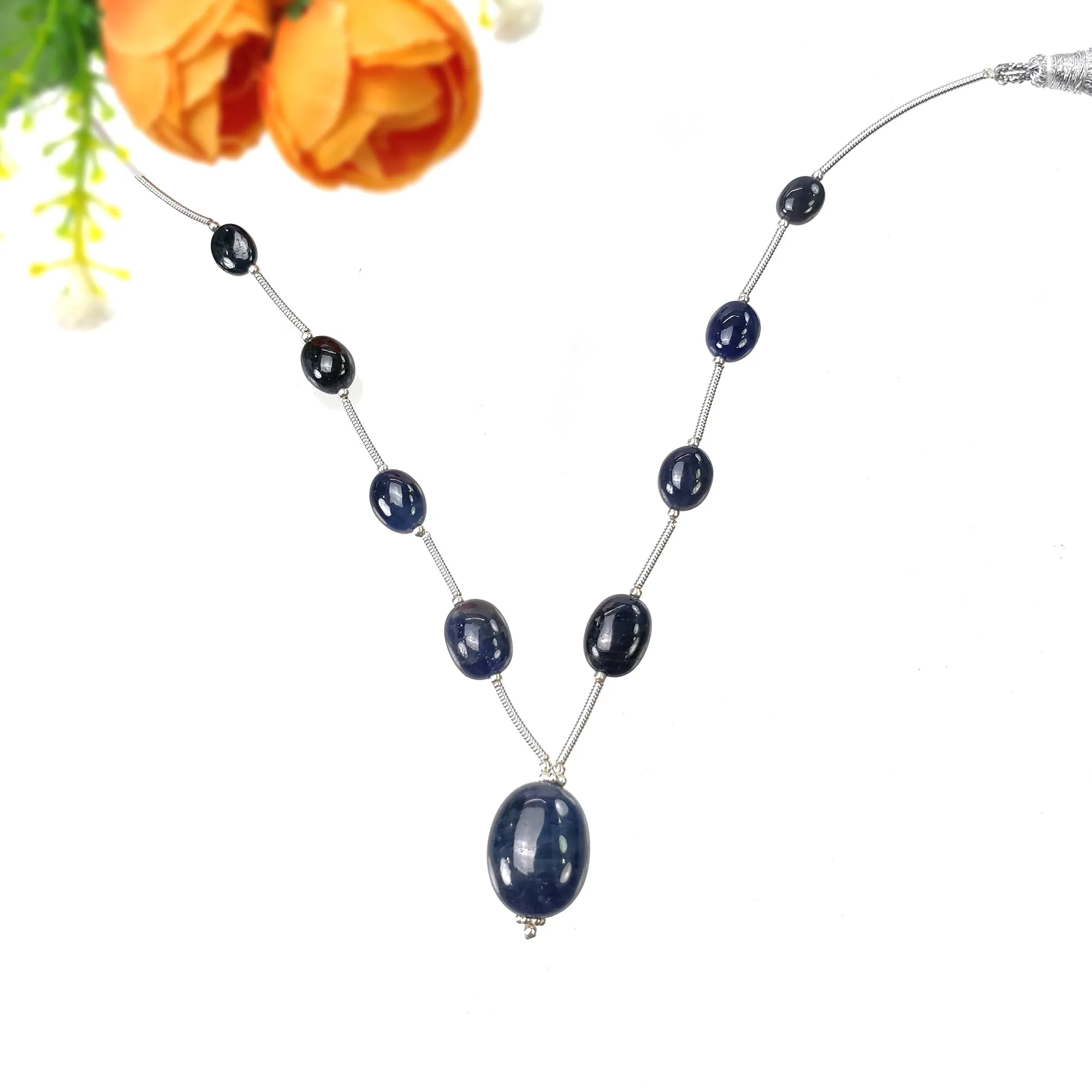 BLUE SAPPHIRE Gemstone Loose Beads : 55.50cts Natural Untreated Sapphire Plain Oval Shape Beads 7.5*6mm - 15.5*12.5mm