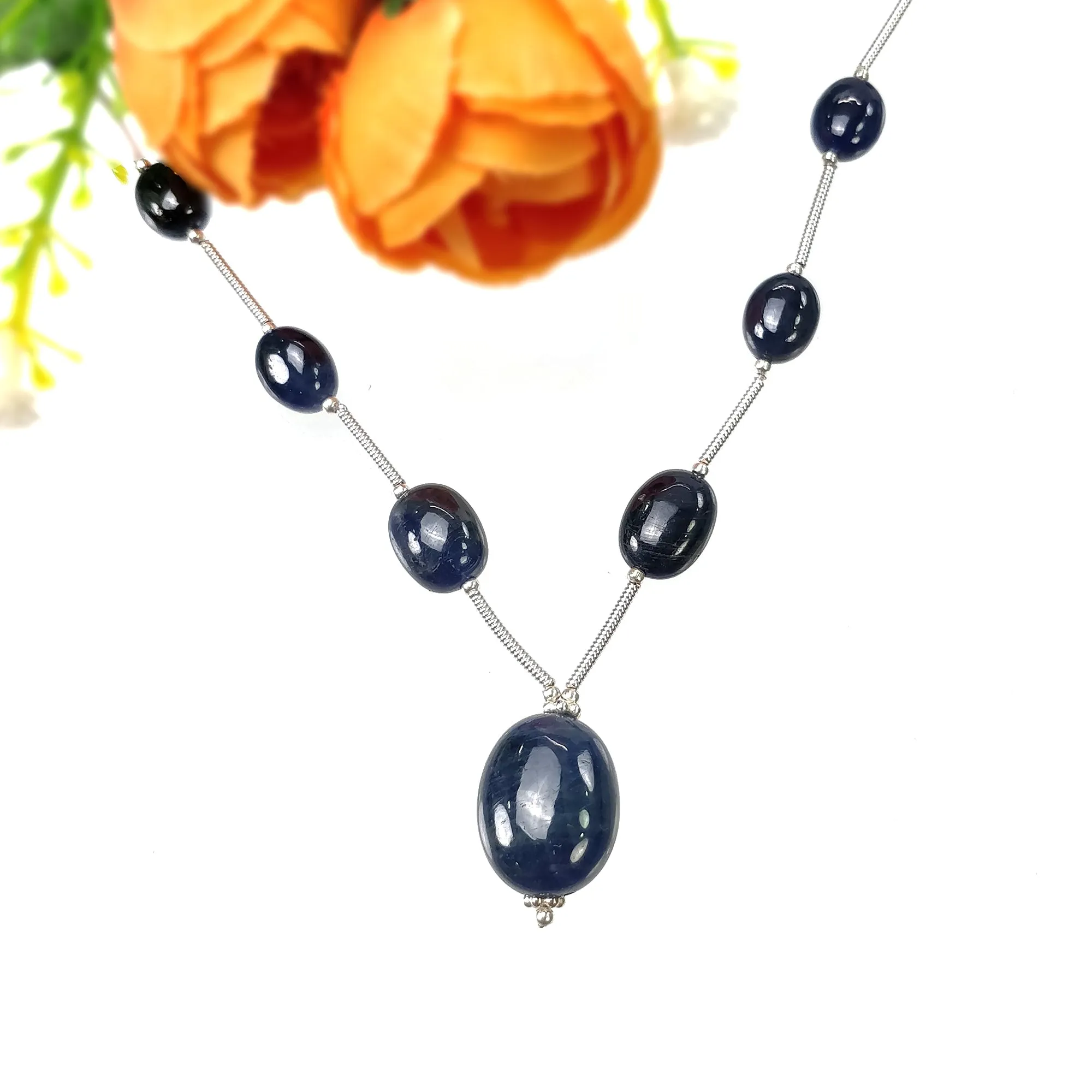 BLUE SAPPHIRE Gemstone Loose Beads : 55.50cts Natural Untreated Sapphire Plain Oval Shape Beads 7.5*6mm - 15.5*12.5mm