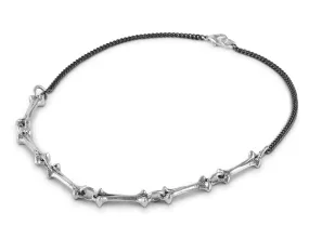 Bone Choker Necklace - Silver