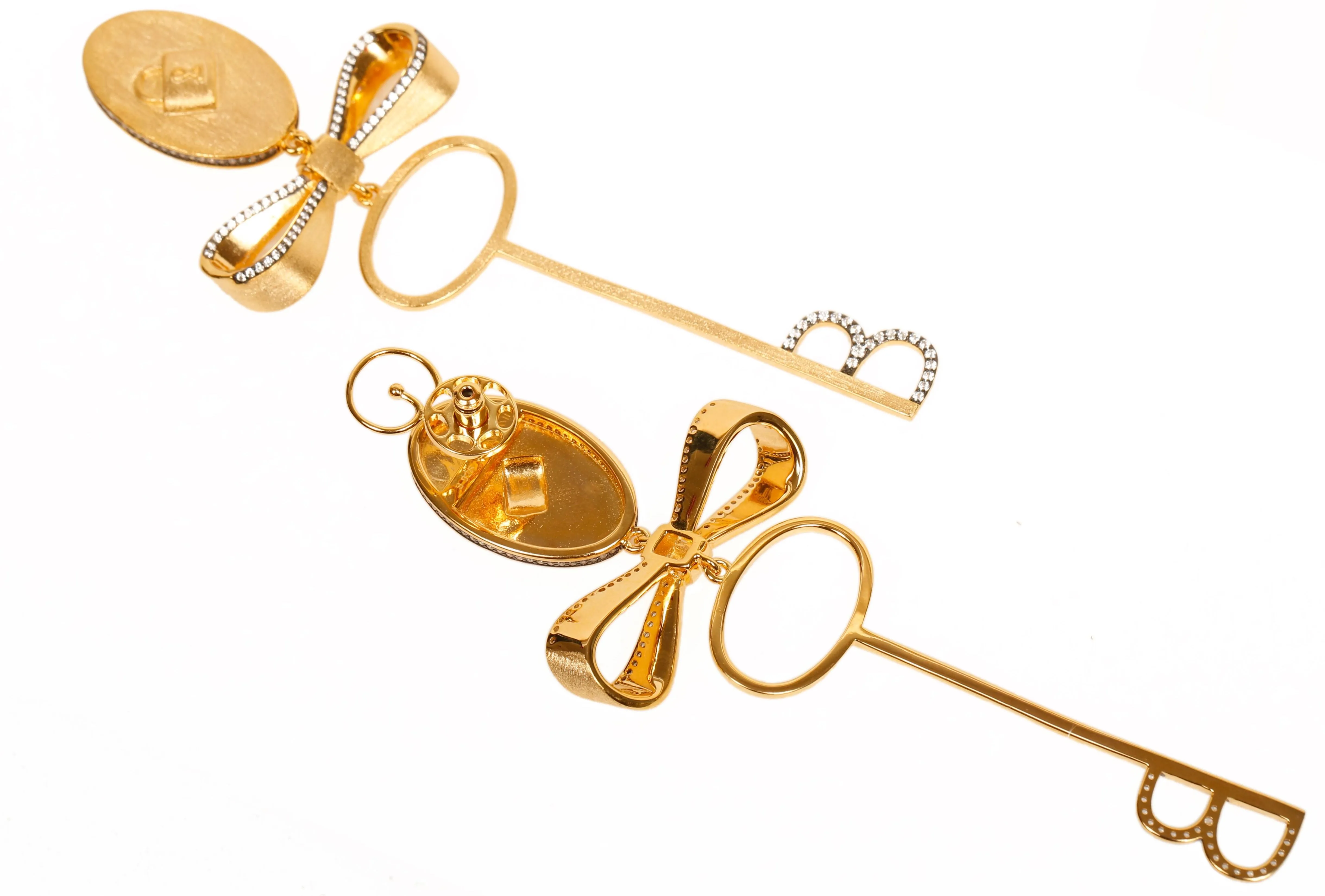 Boss Lady Lock and Key Drop Earrings in Vermeil Gold