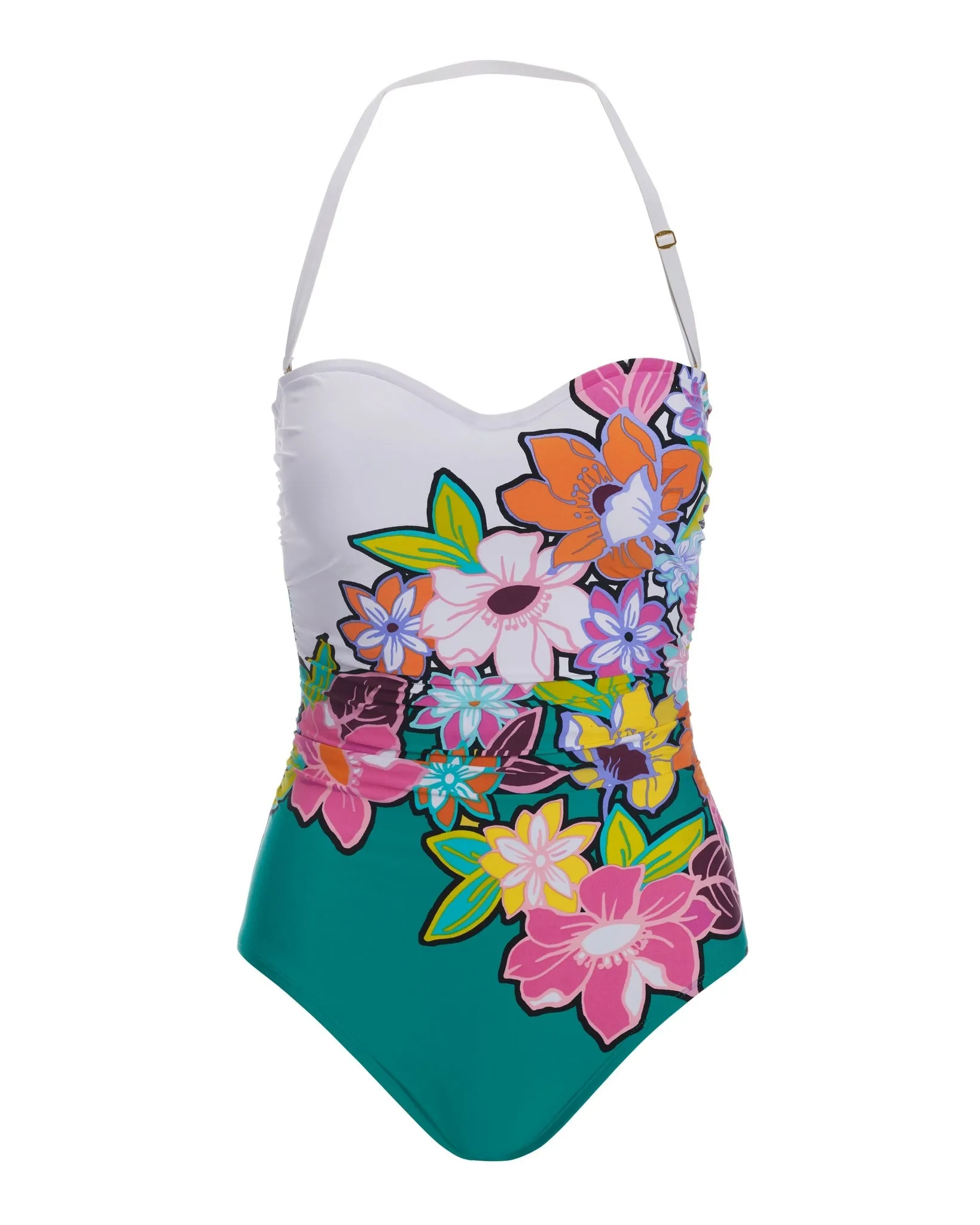 Bright Floral Bandeau One Piece Multi