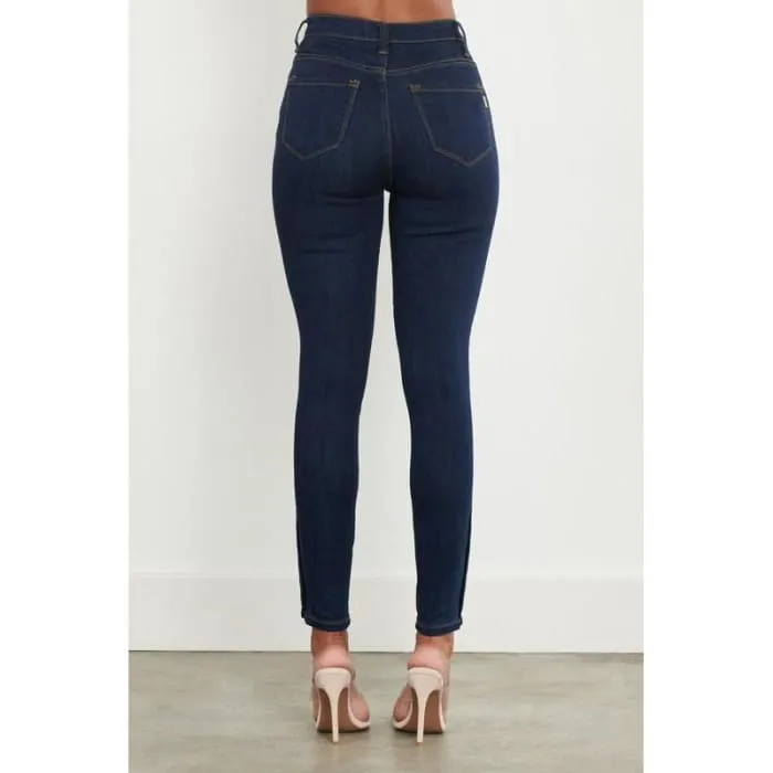 Button Fly Snap Ankle Jeans