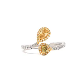 Canary Double Diamond Ring in 18K White Gold