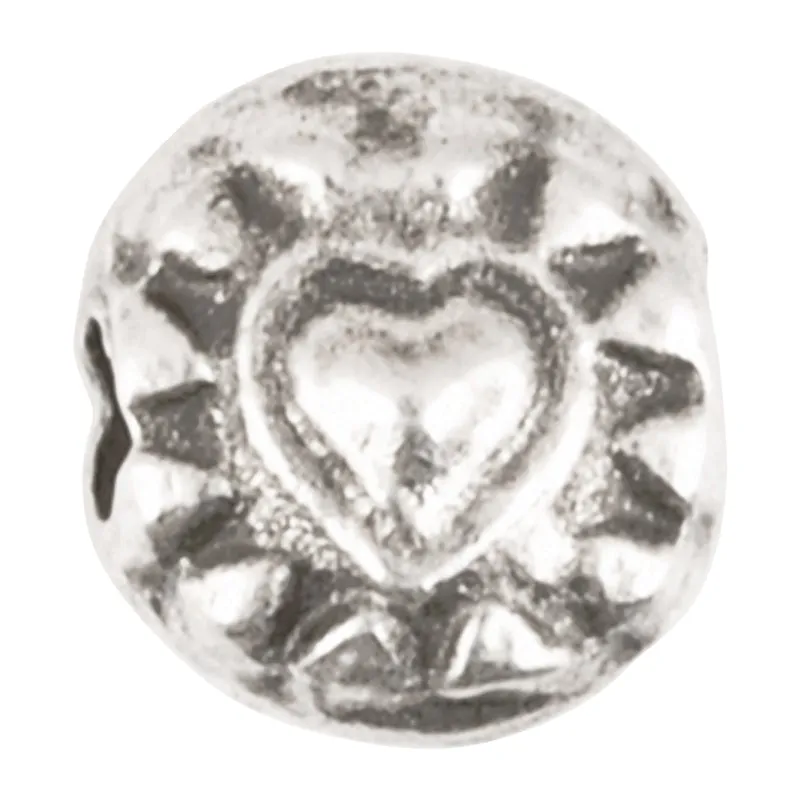 Casting Beads Wholesale-7mm Ornate Heart-Antique Silver-Quantity 10