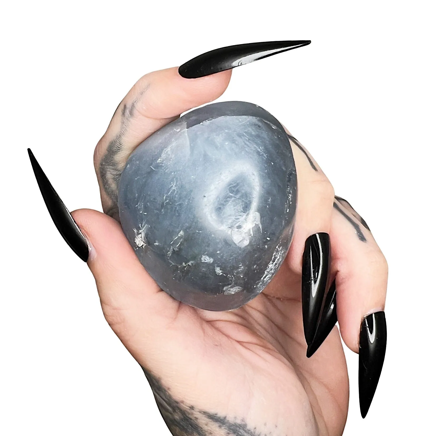 Celestite Palm Stone