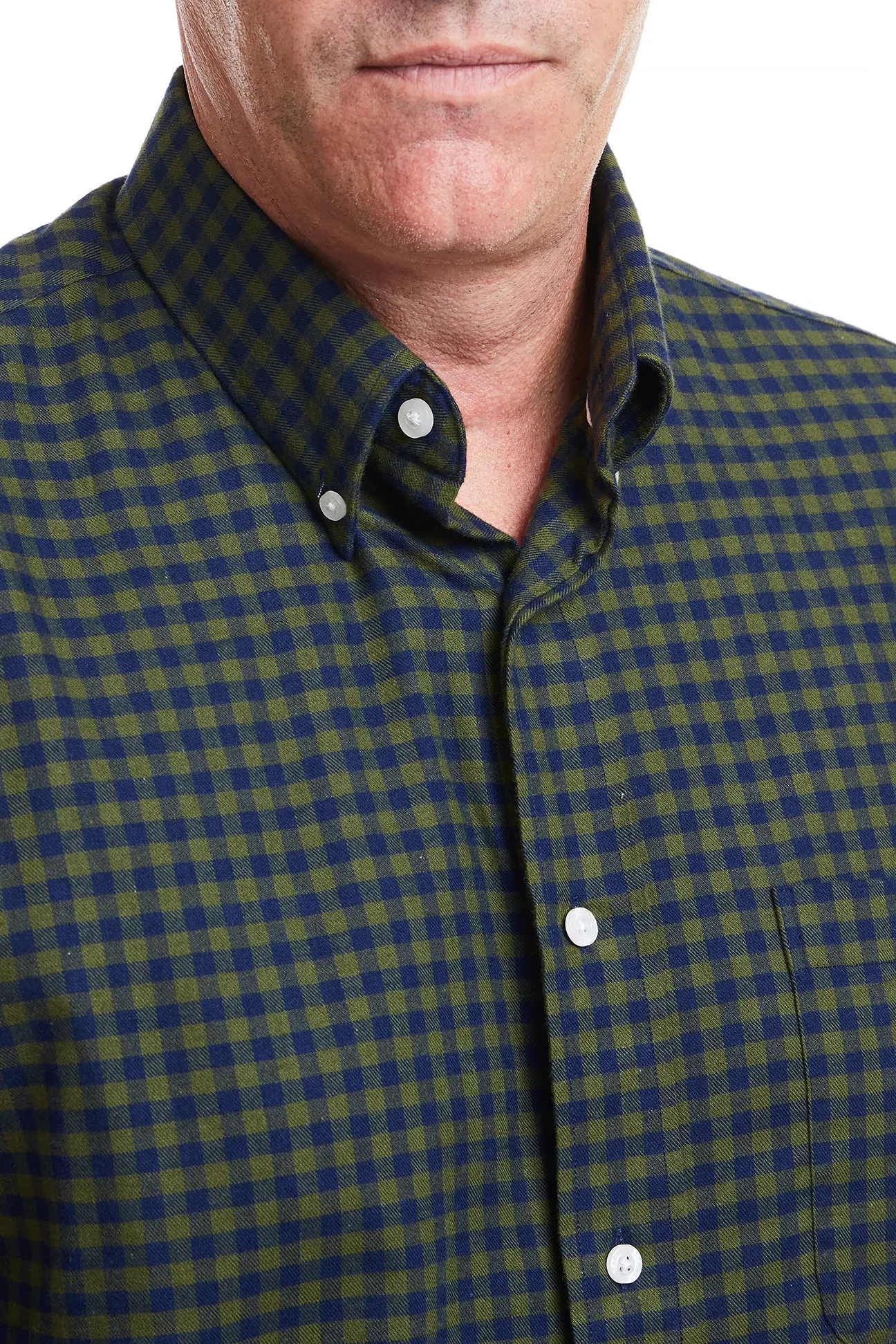 Chase Shirt Olive and Navy Buffalo Check