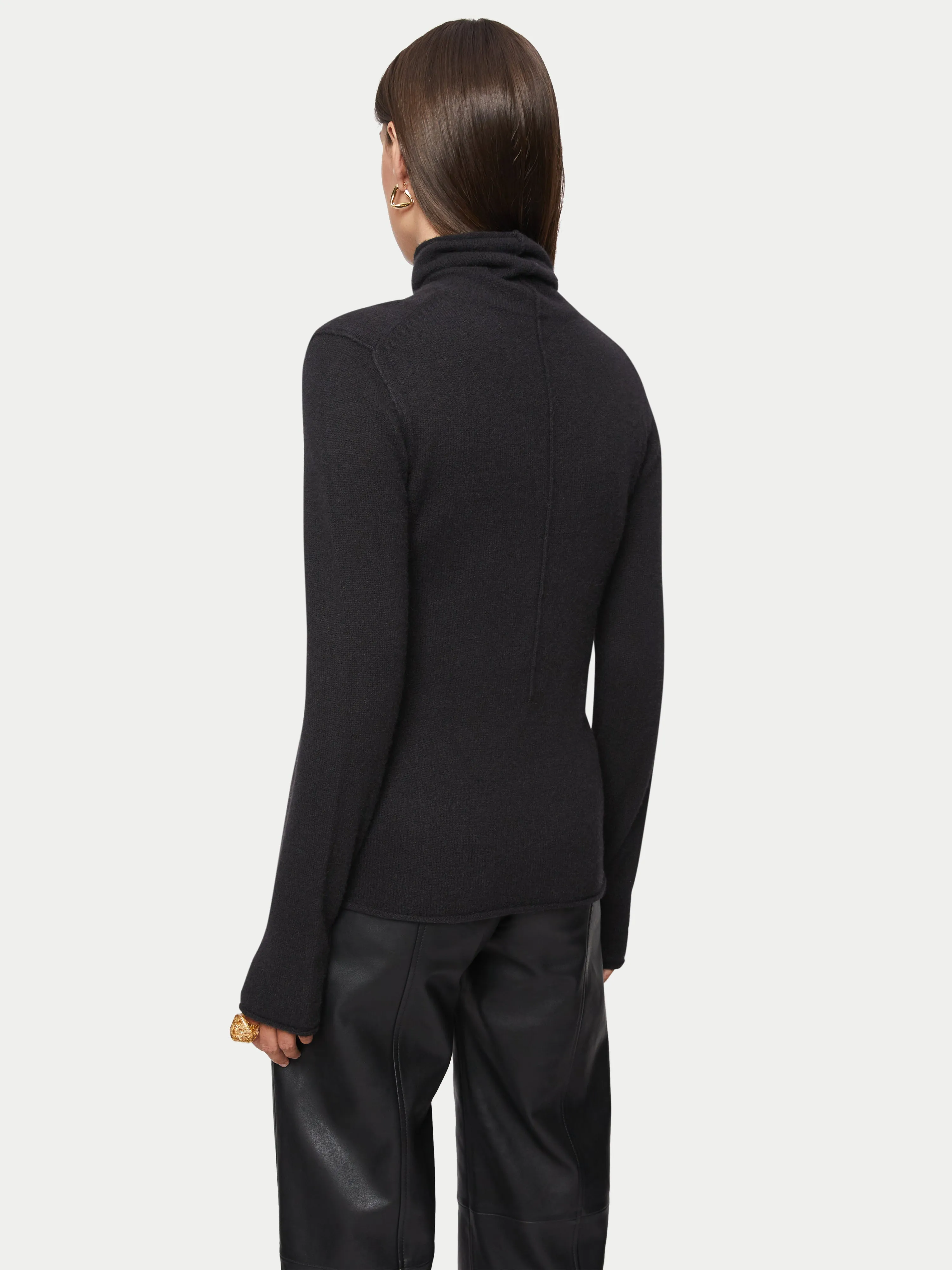 Cloud Cashmere Roll Neck | Black