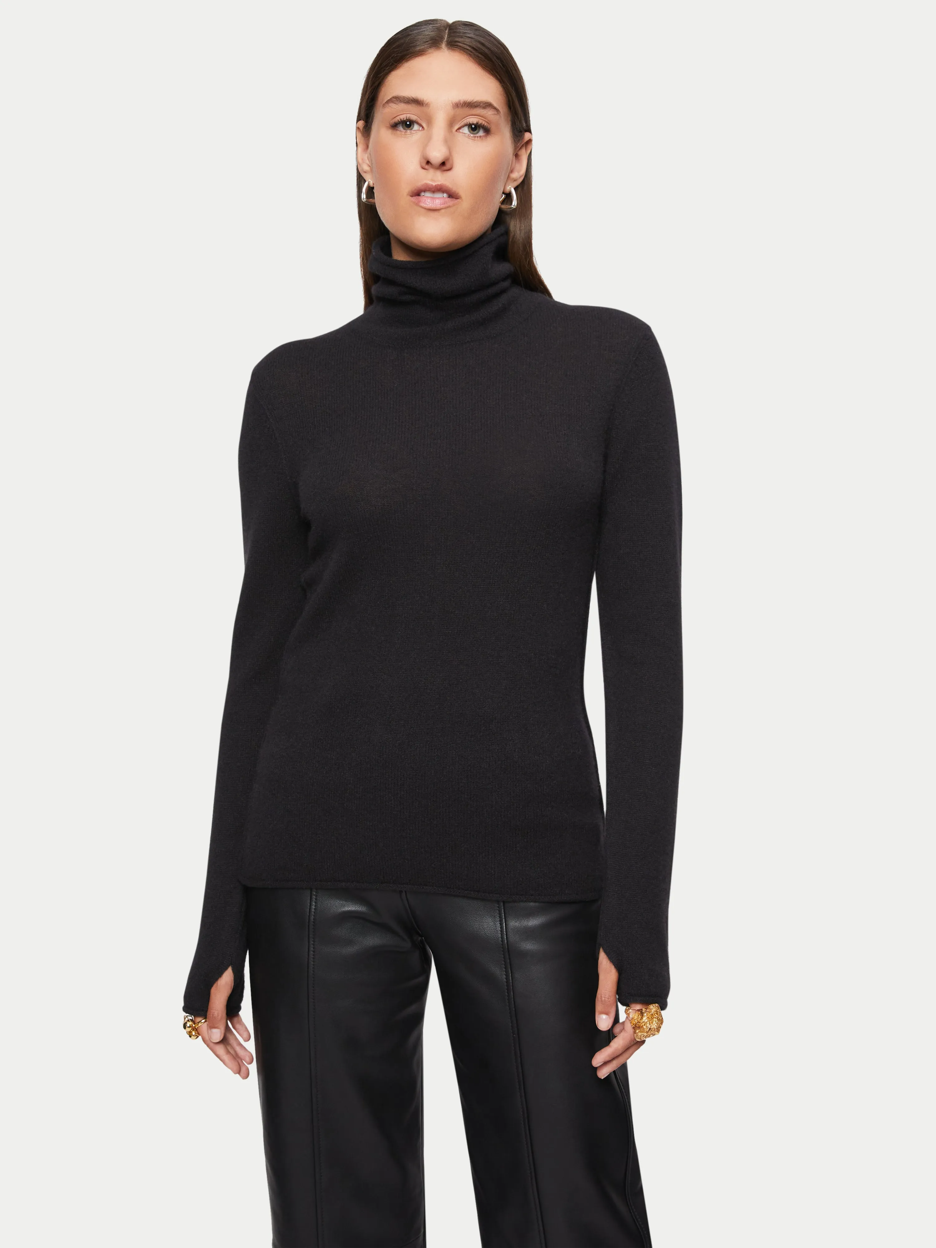 Cloud Cashmere Roll Neck | Black