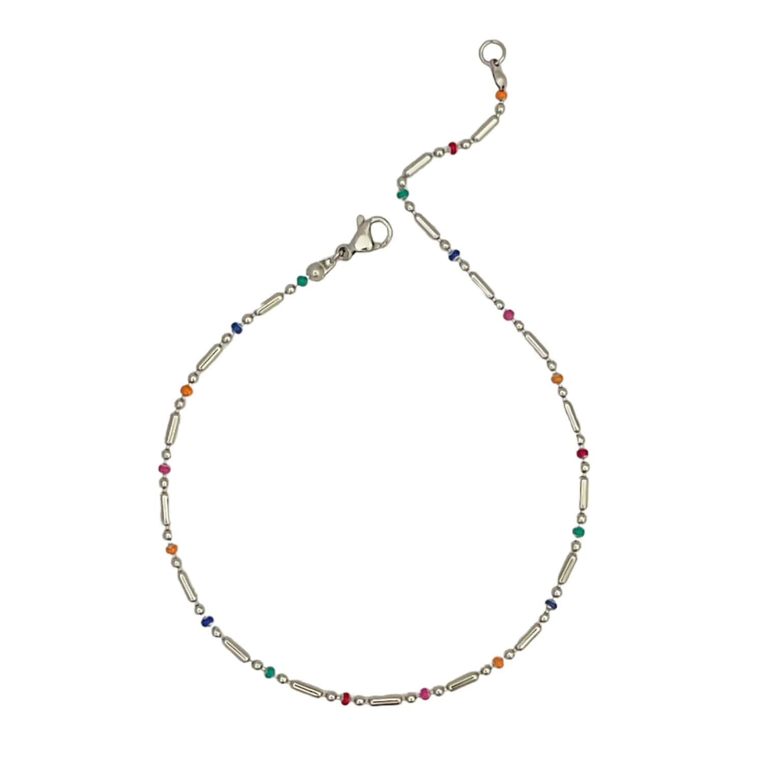 Colorful Minimal Bead Chain Anklet