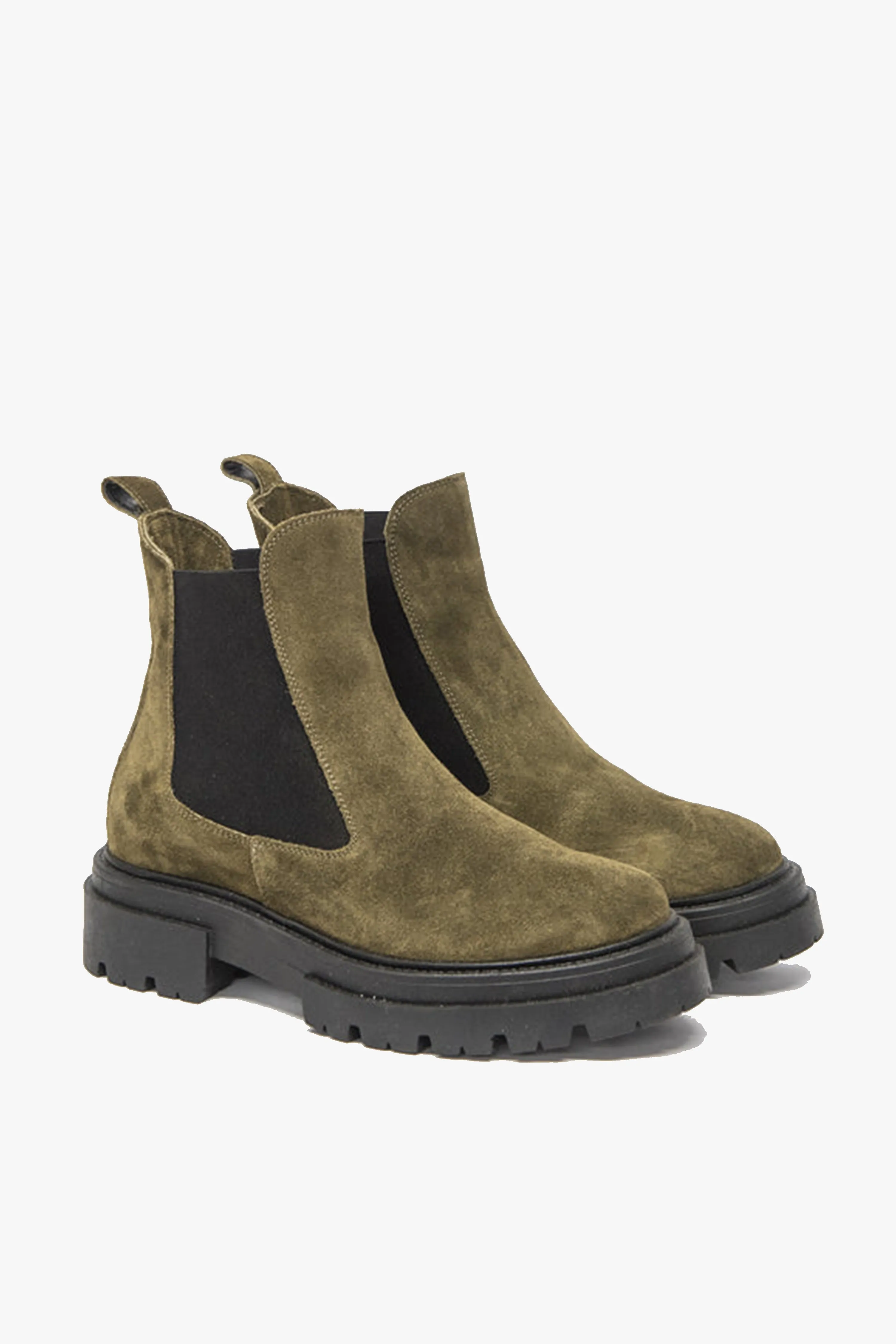 Compass Green Suede Chelsea Low Boot