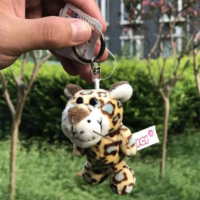 Cute Cartoon Bear Elephant Raccoon Monkey Animal Plush Toy Keychain Backpack Bag Keychain Shark Dinosaur Lion Omelette Cute Gift