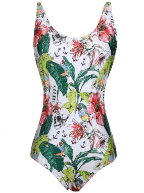 Deep V-neck Halter One-piece Swimsuit