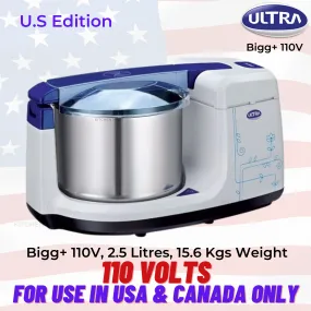 Elgi Ultra Bigg  Table Top Wet Grinder 2.5 Litres, 110volts for use in USA & Canada