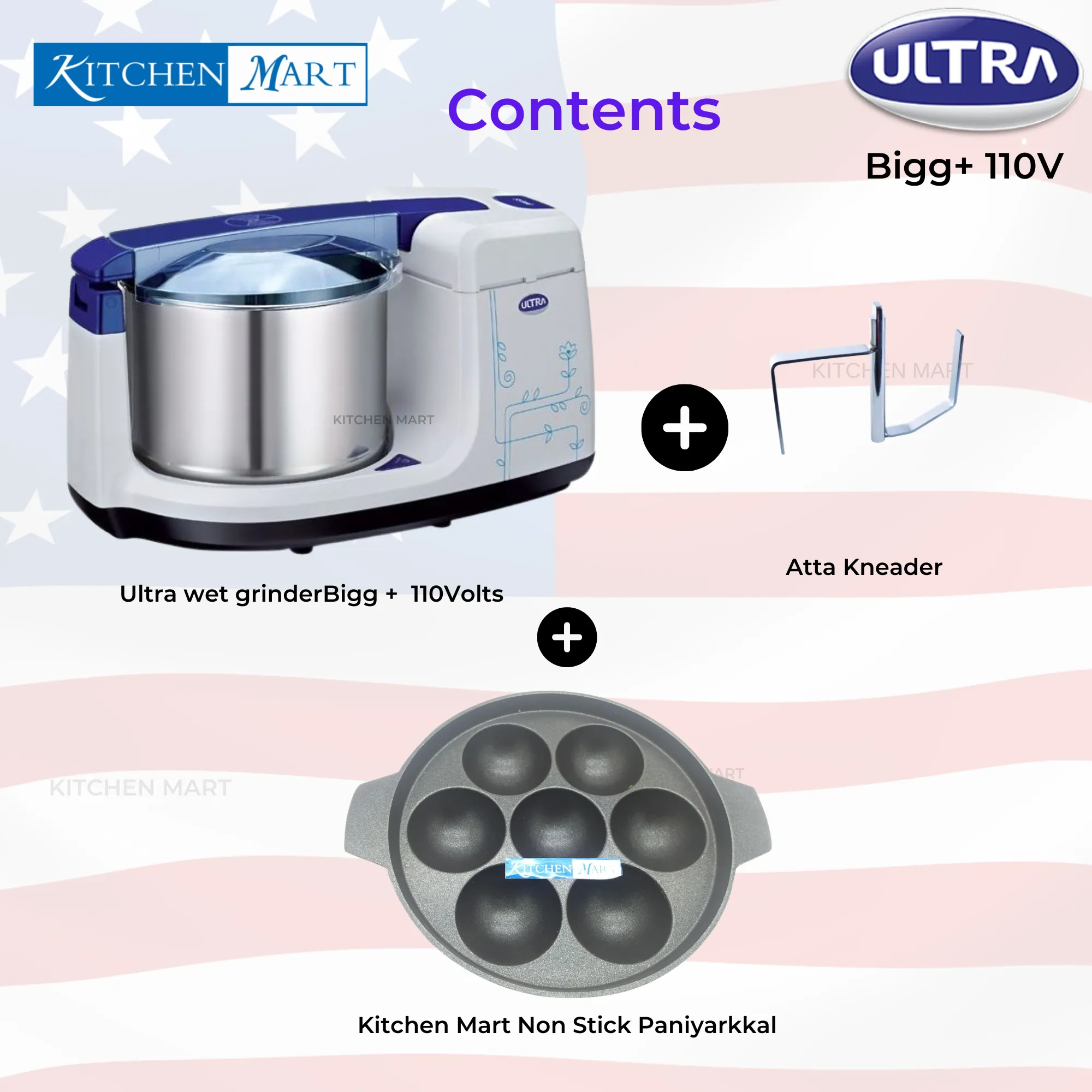 Elgi Ultra Bigg  Table Top Wet Grinder 2.5 Litres, 110volts for use in USA & Canada