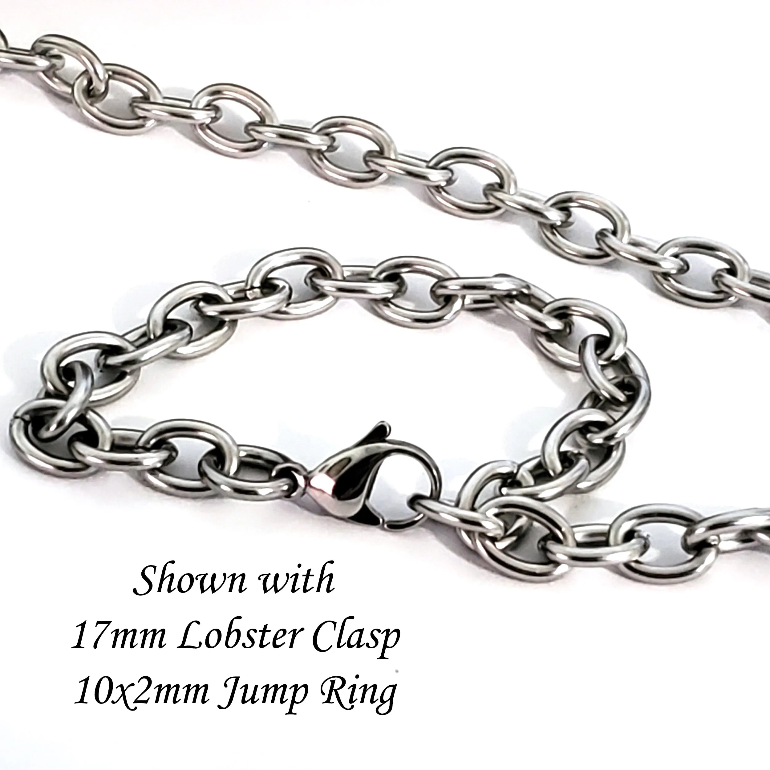 Extra Thick Stainless Steel Jewelry Chain, 15 Feet, Unspooled Open Links, 10x8x2mm, #1968-1