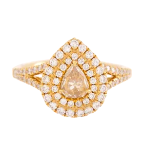 Fancy Light Yellow Diamond Double Halo Ring