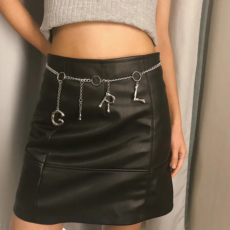 FASHION ''GIRL'' METAL WAIST CHAIN BY18025