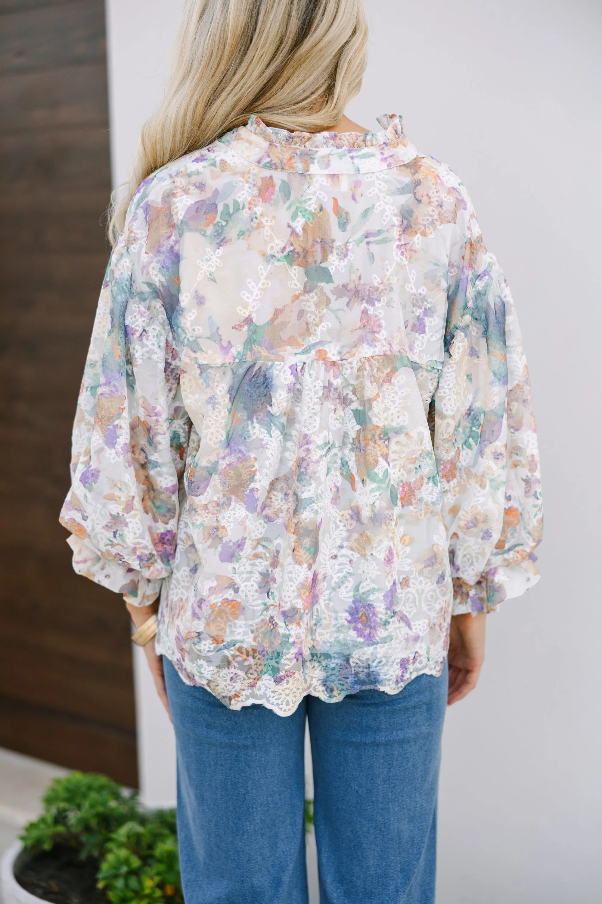 Fate: Know You Best Cream White Floral Blouse