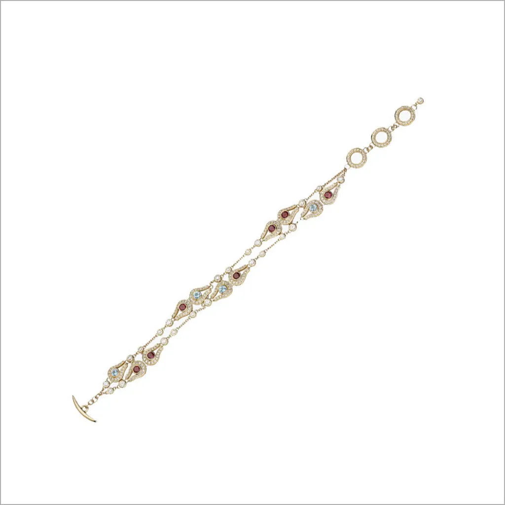 Fiamma 18K Gold & Multi-Stone Bracelet with Diamonds