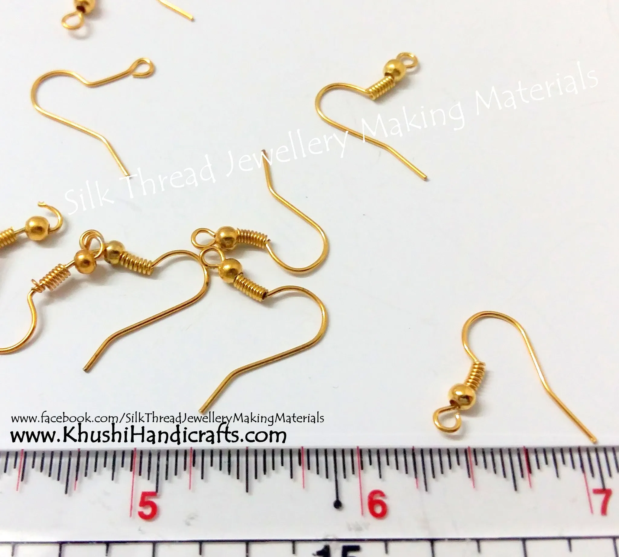 Fish Ear Hooks( Pack of 100 pairs) in Gold and Silver-Bulk